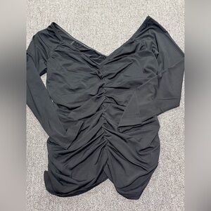 City Chic Black Ruched Top